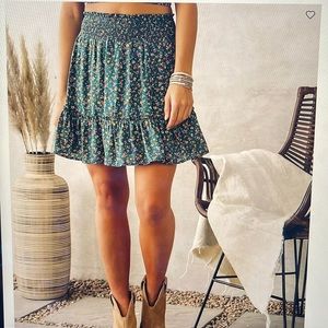 Dainty Floral Smocked Skirt; Willow and Root